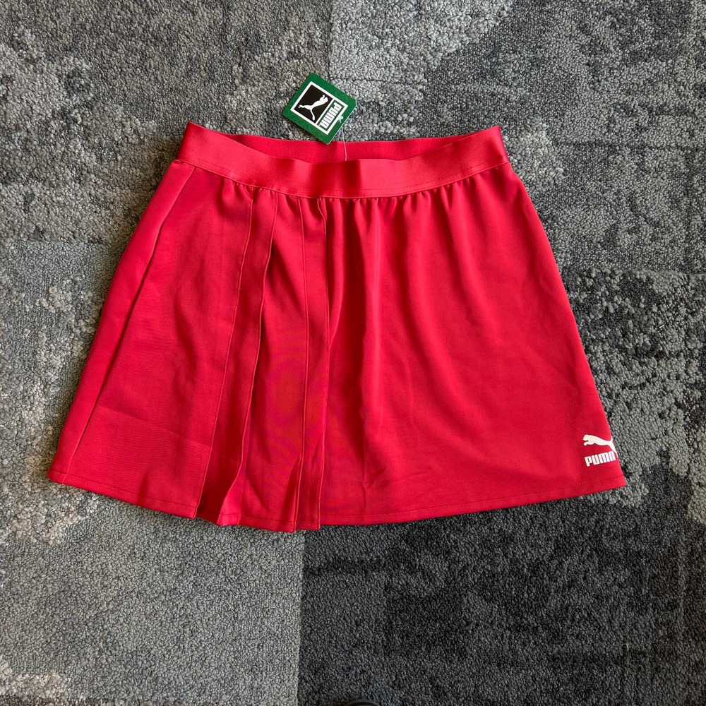 Puma Classics Asymmetrical Pleated Skirt NEW Women's Size Large